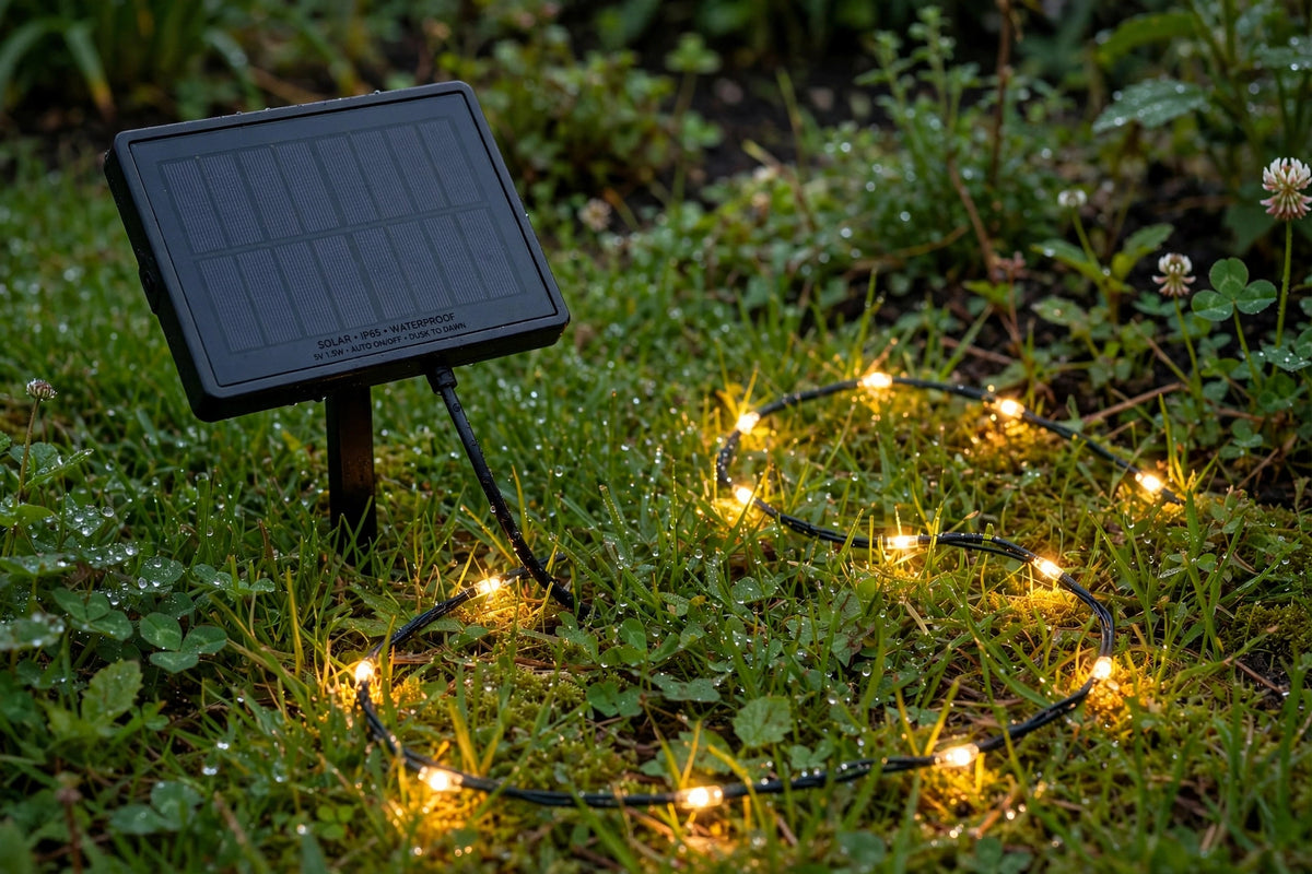 Cadena de Luces Solares 10 m | 100 LED Luz Cálida